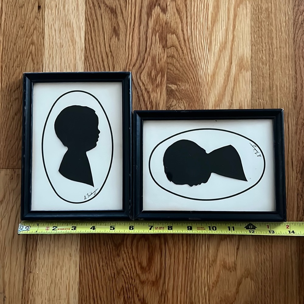 Pair of Vintage signed silhouettes